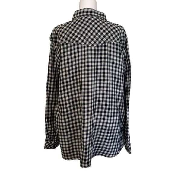 Torrid Black Check Plaid Buttons Women's 4X  Lined Shirt 100% cotton - Picture 2 of 10